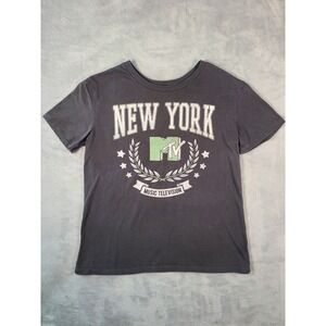 MTV New York T-shirt Womens Small Grey Short‎ Sleeve Graphic Logo